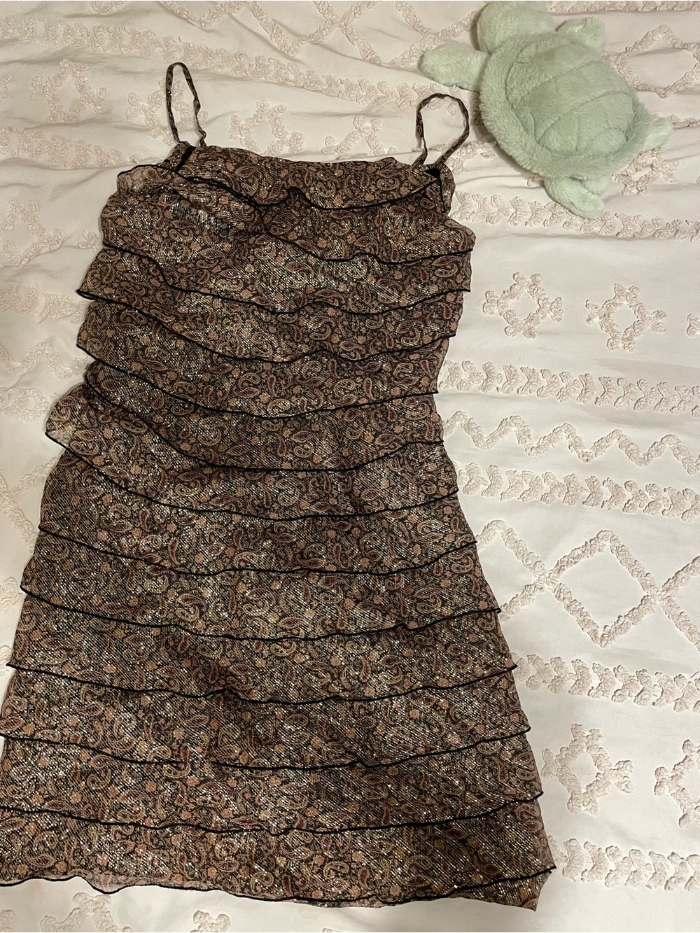 Vintage Adrianna Papell Metallic Silk dress